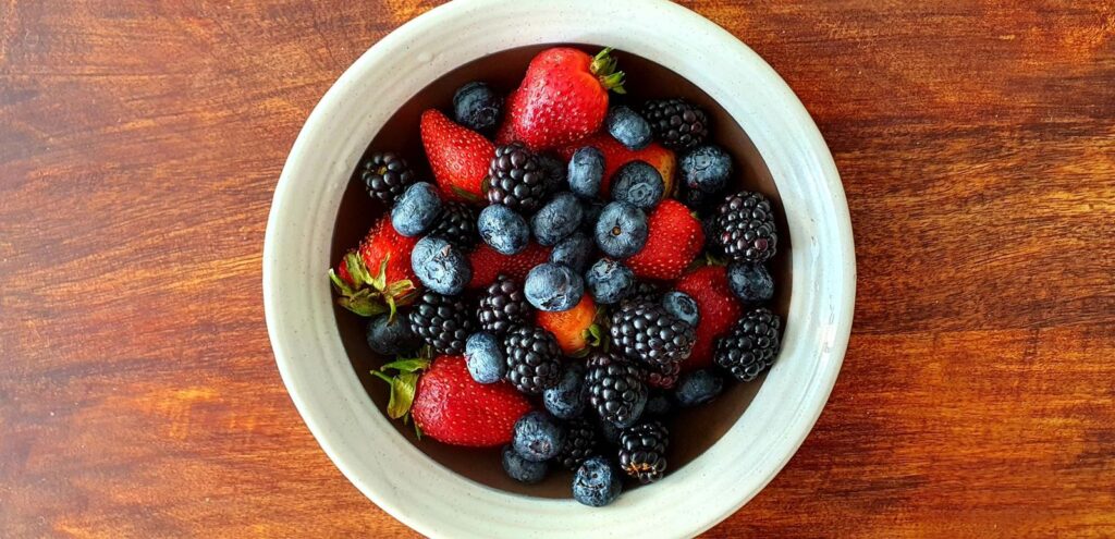 A bowl of mixed berries