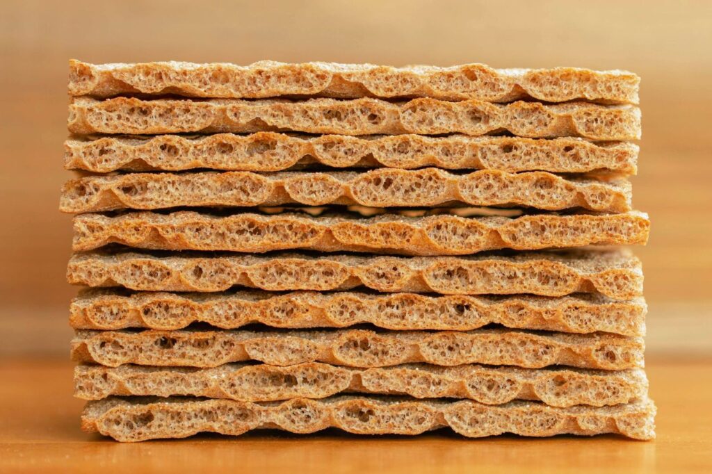 A stack of plain crackers