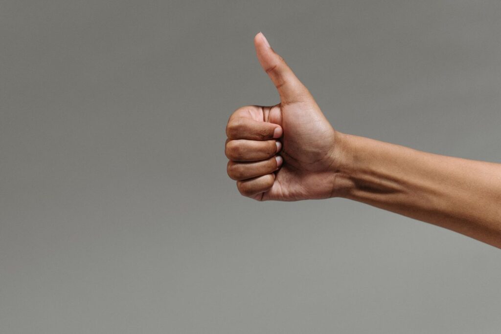 A thumbs-up