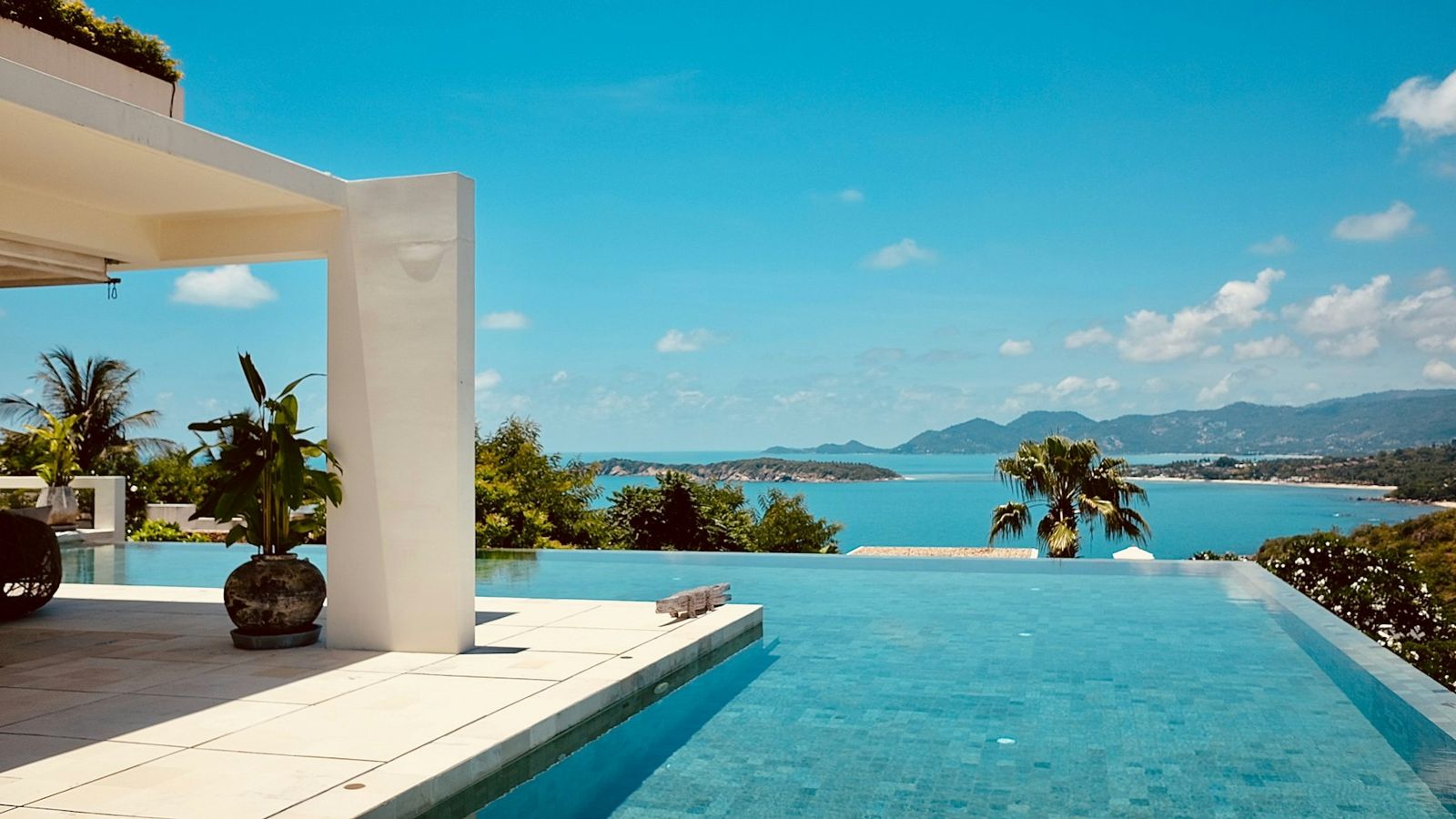 Infinity pool at a villa overlooking the Andaman Sea