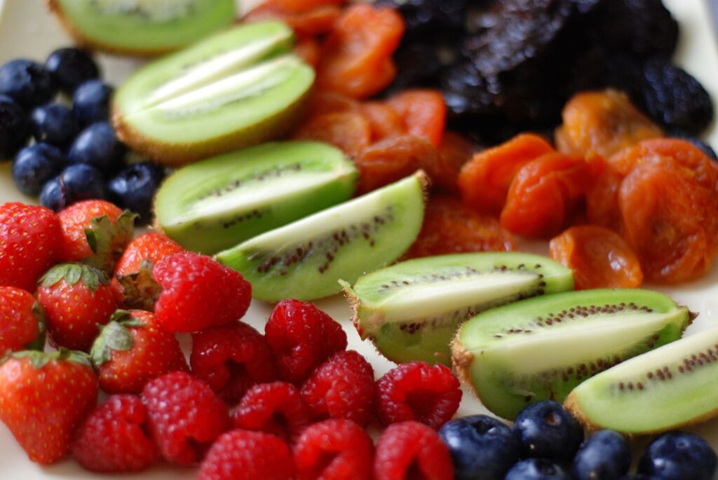 Kiwi, strawberries and berries, all rich in vitamin C