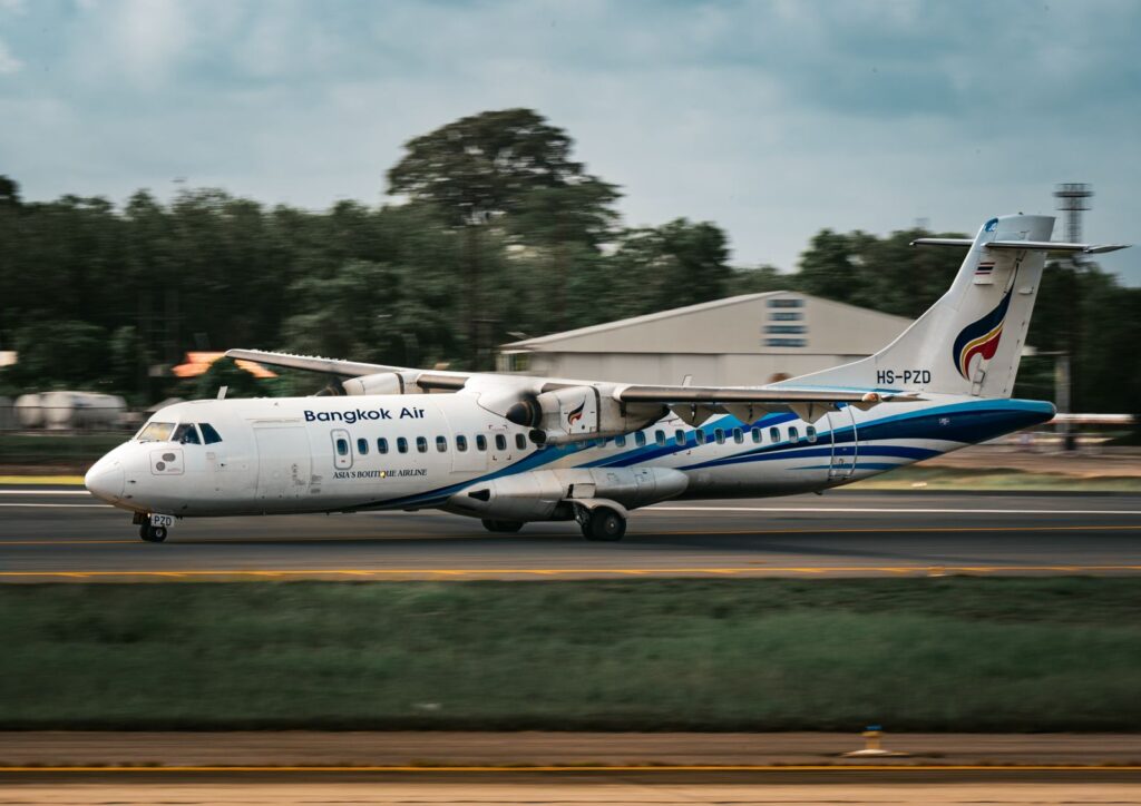 A regional airliner on the runway
